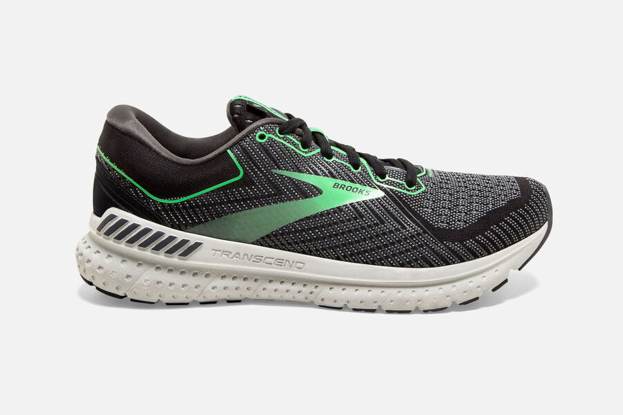 Brooks Running Shoes - Transcend 7 Road Womens - Black/Green - ZTB-605892